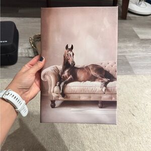 Horse on Sofa Canvas Art